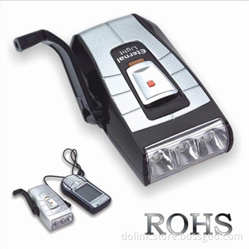 Crank Dynamo LED Flashlight / Mobile Phone Charger